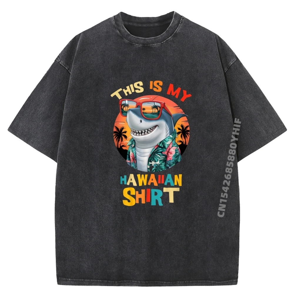 

This Is My Hawaiian Shirt Tropical Luau Costume Party Hawaii Men Clothes Graphic T Shirt Mens Washed Shirt Print