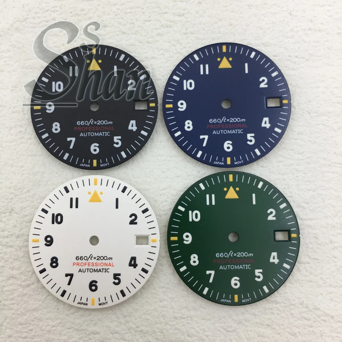 Cadran de montre de Style pilote NH35 29mm, cadran noir bleu vert blanc C3 vert lumineux adapté à la montre à mouvement NH35