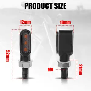 8mm mini led motocicleta turn signal light lâmpada indicadores pisca moto led para honda yamaha kawasaki cafe racer 12v 10 principais vendas pisca sequencial moto - №6