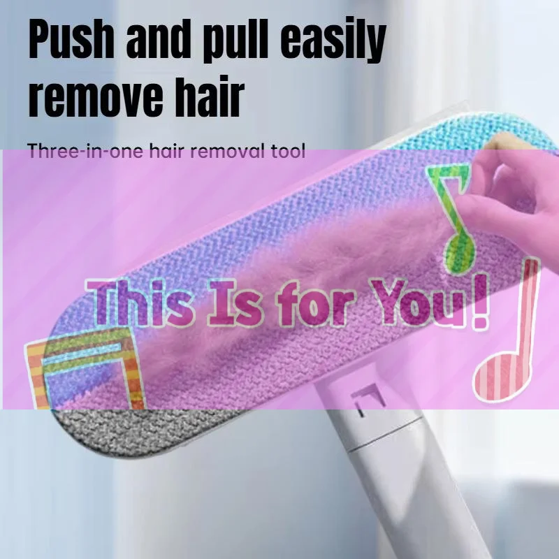 【HMA】Long Handle Pet Hair Remover Brush Static Cat Hair Cleaner Multi-functional For Carpets Ideal For Cat Furniture Cleaning