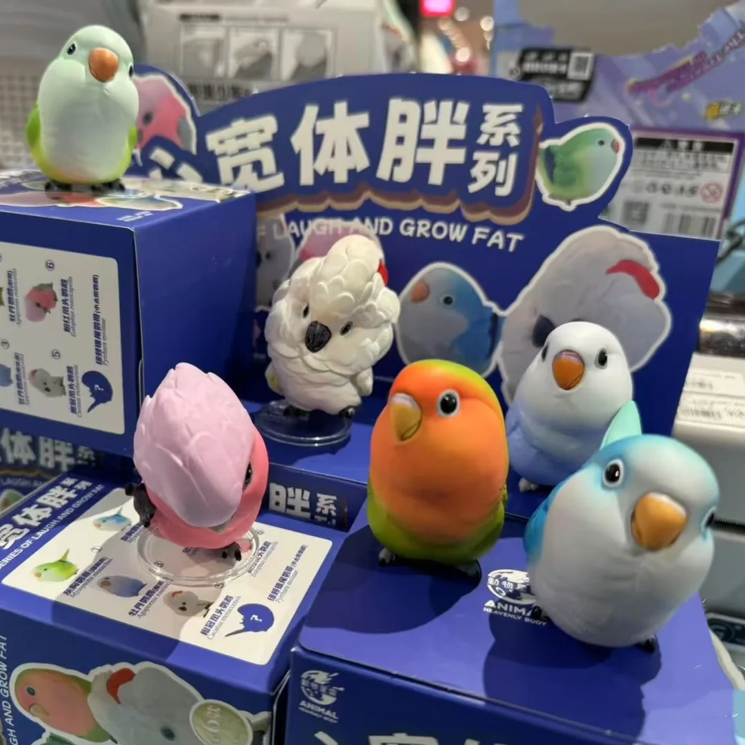 

Original Animal Planet Laugh And Grow Fat Series Parrot Q Version Anime Figure Model Toys Gifts Collection Ornament Art Toy