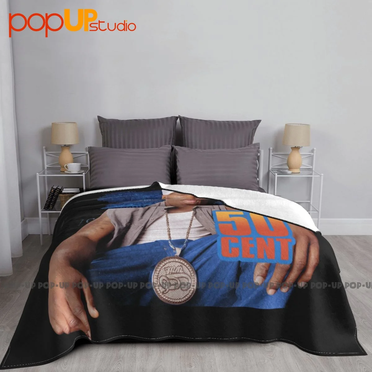 Y2K 50 Cent Bootleg Rap Blanket Thick Textile Home Decor Sofa Dedicated Home Decotation