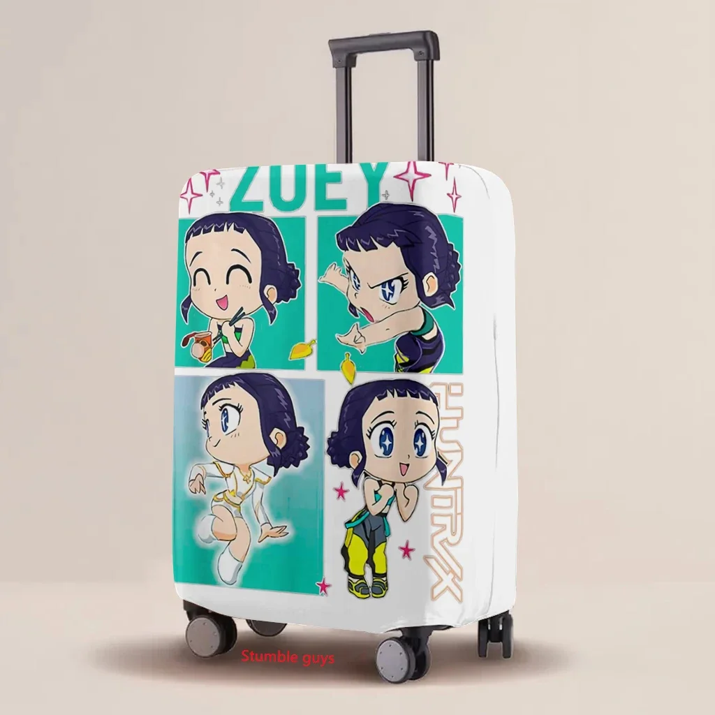 Kpop شيطان الصيادين الكرتون الأمتعة الغطاء الواقي متعدد الحجم حقيبة مرنة تناسب 18-32 بوصة حقيبة السفر #6
