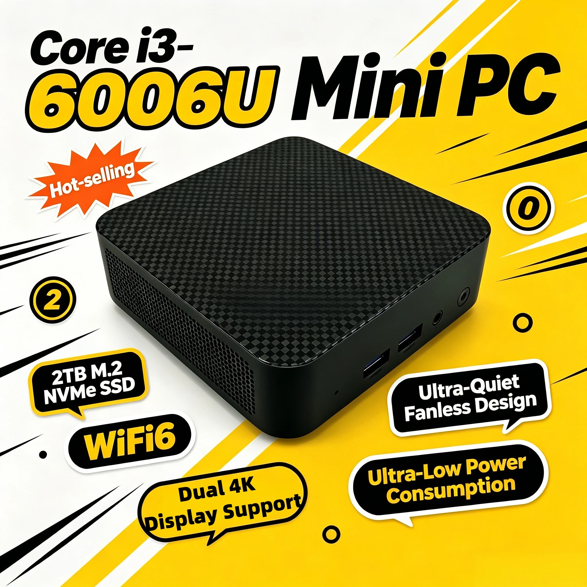 インテル-i3-6006u-2026-ミニpc-16gb-ddr4-m2-nvme-ssd-トリプル4kディスプレイ-wifi6-静音冷却-オフィス・ホームコンピューター