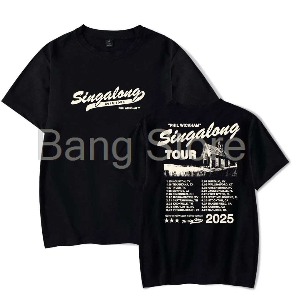 Phil Wickham Merch 2025 Singalong Tour Short Sleeve Tee Women Men Crewneck Fashion Unisex T-shirt