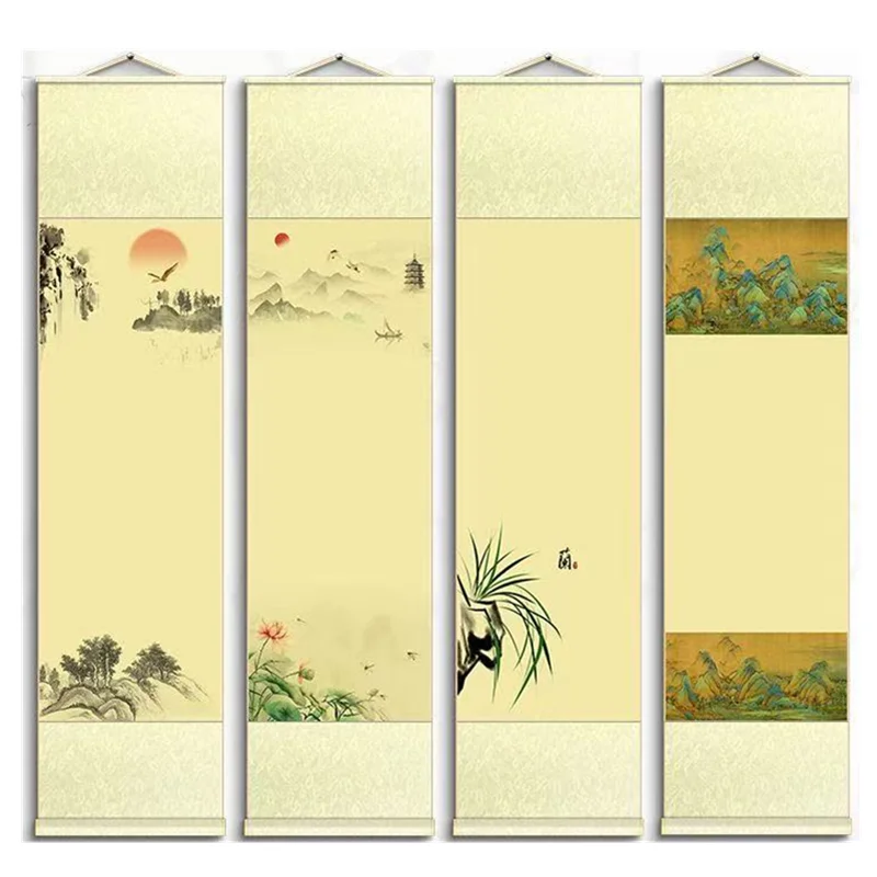 Blank Xuan Paper Scroll Brush Handwriting Calligraphy Painting Hanging Scroll Half Ripe Rice Paper Cultural Creative Scroll