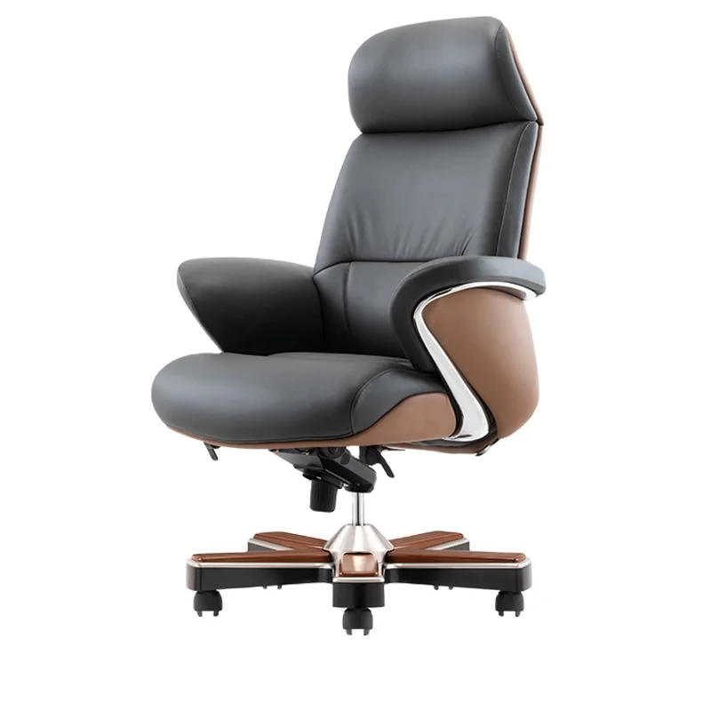 Italian Light Luxury Office Chair Cowhide Executive President Swivel Computer Reclining
