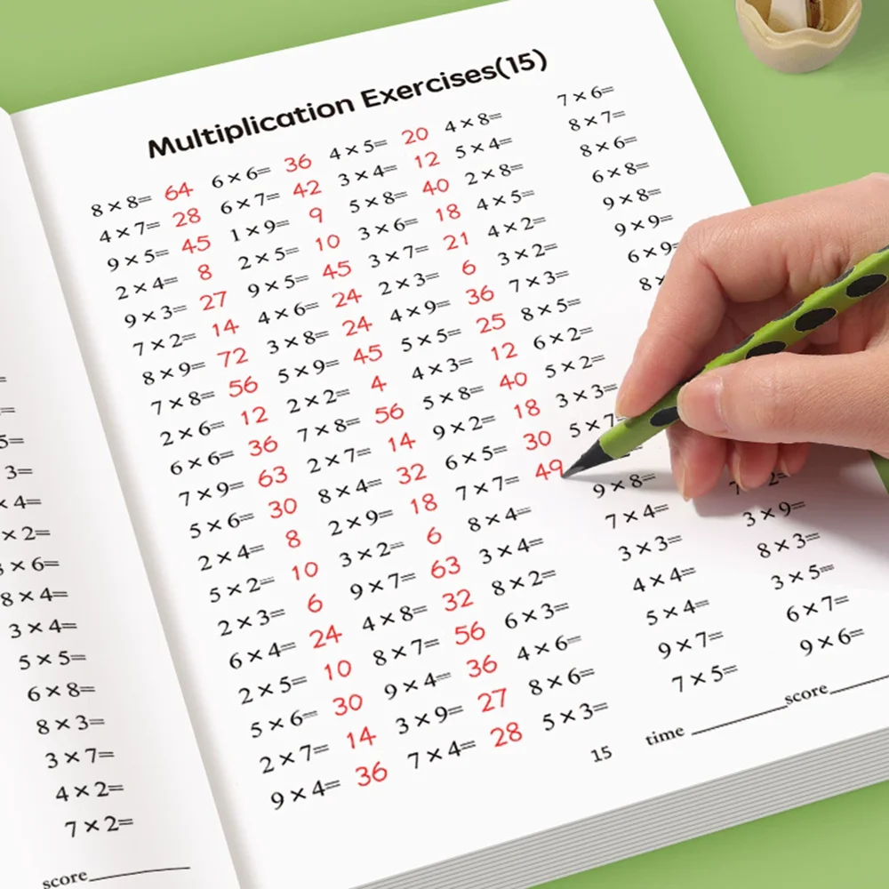 1 libro de división de multiplicación para niños, libro de ejercicios 99 veces para entrenamiento en matemáticas, libro de cálculo para niños de 3 a 8 años