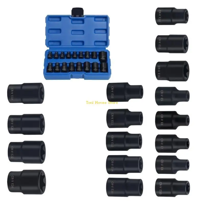 

Набор из 17 высокопрочных ударных головок от до E24, подходит для автомобильного и общего ремонта, для энтузиастов и своими