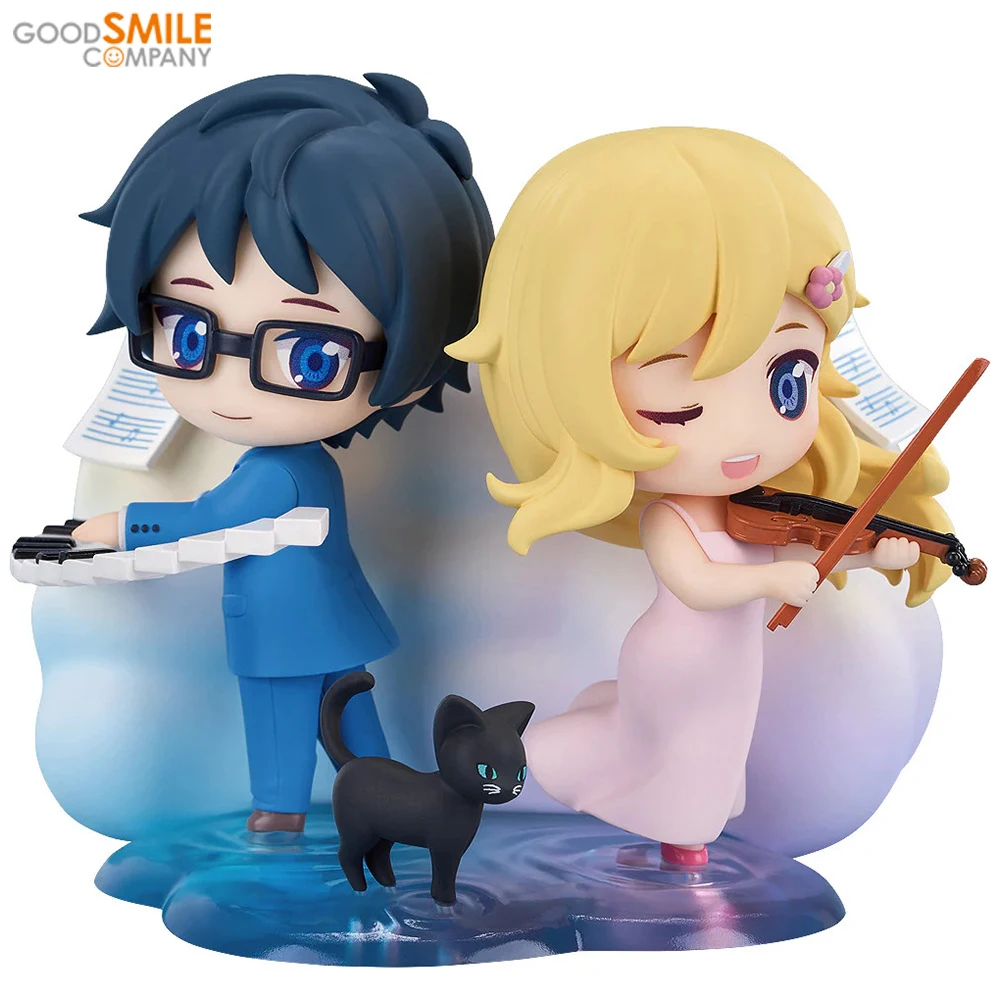 Original Good Smile Company Qset+ Kaori Miyazono & Kosei Arima (Your Lie in April) 85mm Nice Anime Figure Model Ornament Gifts