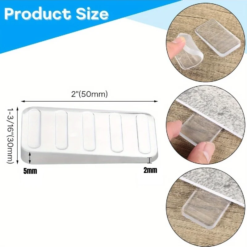 8pcs Transparent Plastic Wedge Shims Adjustable Furniture Levelers Cuttable Hard Table Pads for Uneven Surfaces Doors, Floors image 3