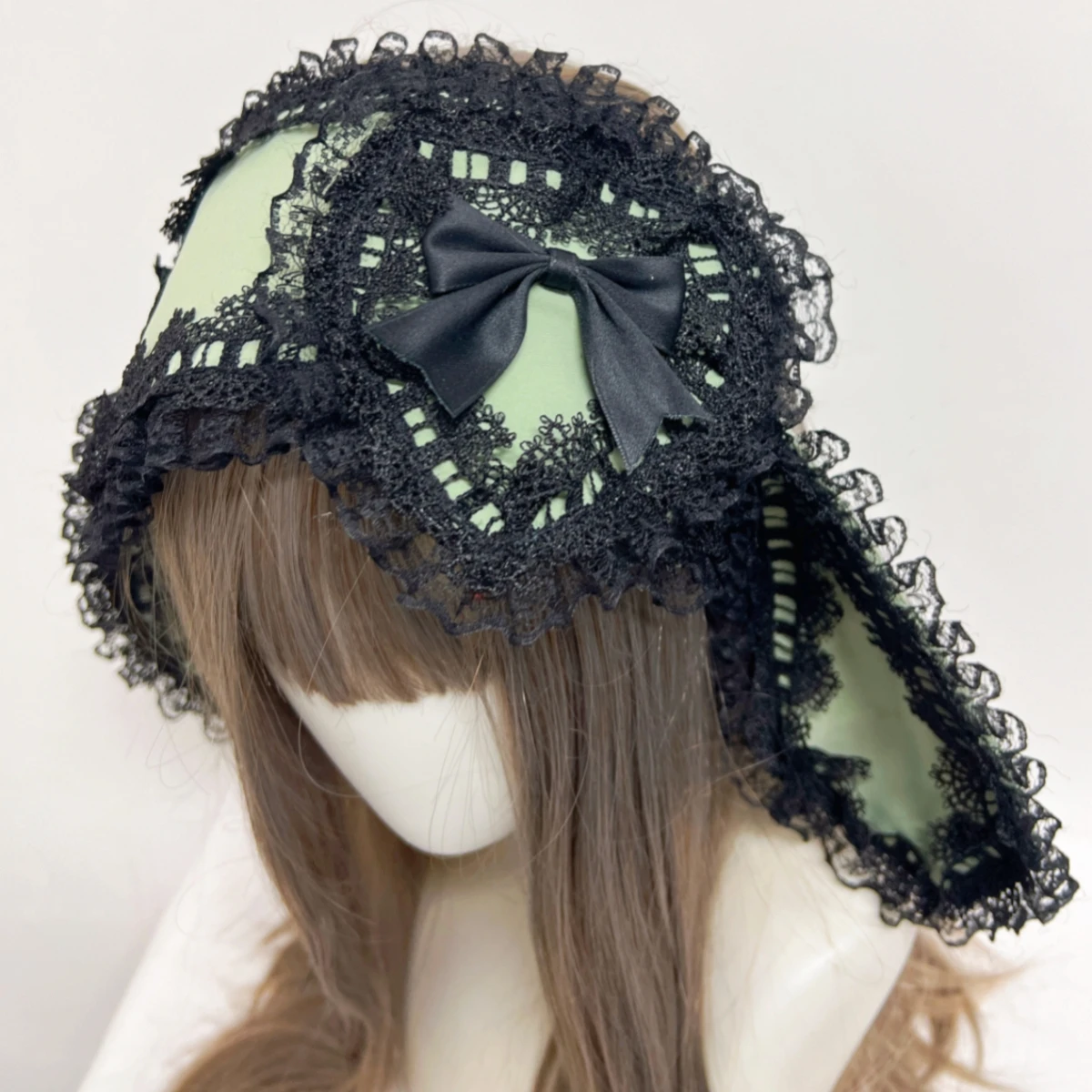 귀여운 토끼 활 Lop Kawaii 로리타 머리띠 소녀 패션 머리 장식 블랙 레드 핑크 블루 러블리 모자를 쓰고 있죠 코스프레 액세서리