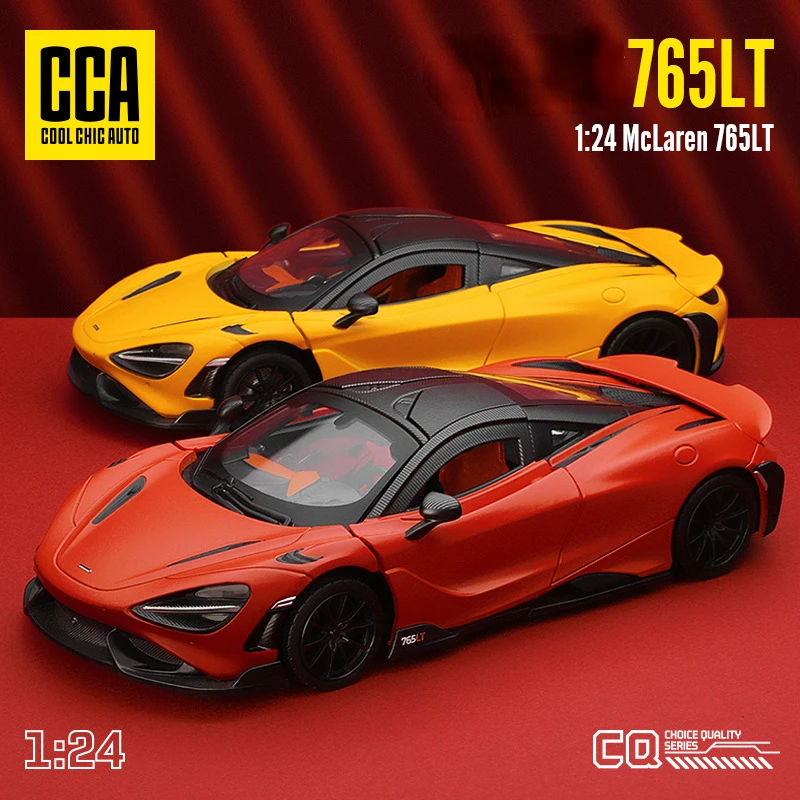 1:24 McLaren 765LT Supercar Alloy Model Car Toy Diecasts Metal Casting Sound and Light Car Toys For Children Vehicle F540