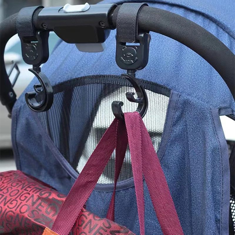vvocci 1Pair Baby Pram Hooks Rotate Storage Bag Hooks 360 Degree Stroller Carriage Universal Hanger Stroller Accessories
