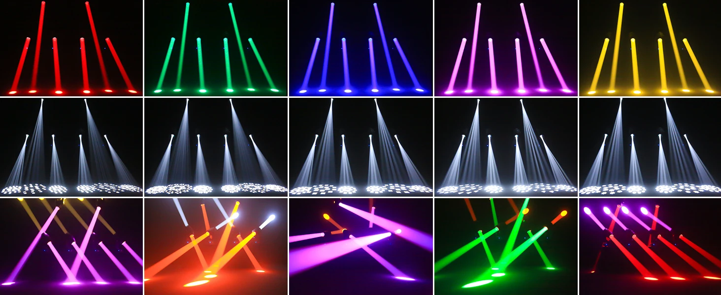 Yiflamefly 2X100W Dual-Head LED Beam Moving Head Lights 19Gobo 18Prism 12Color Bühnenbeleuchtung für Hochzeiten, Partys, DJs, Clubs, KTV, Bars – Detail 4