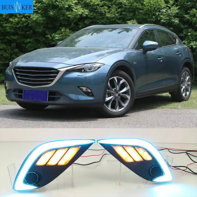 

For Mazda CX-4 CX 4 CX4 2016 2017 yellow turnn Driving DRL Daytime Running Light fog lamp Relay LED Daylight style