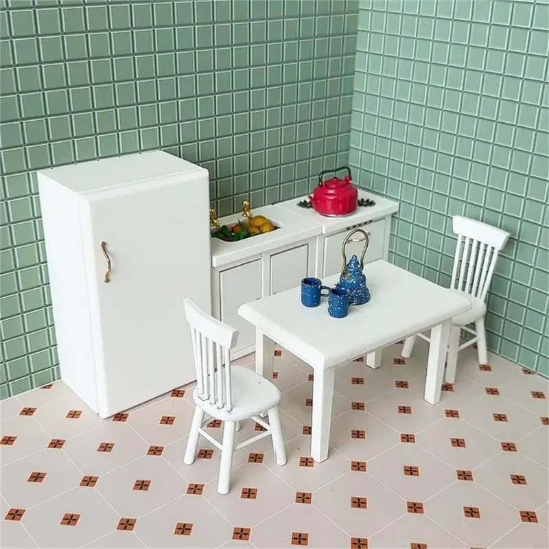 Prétendplay Kitchen Set pour 1/12 Dollhouses Scene Scene Display Furniture A2ub