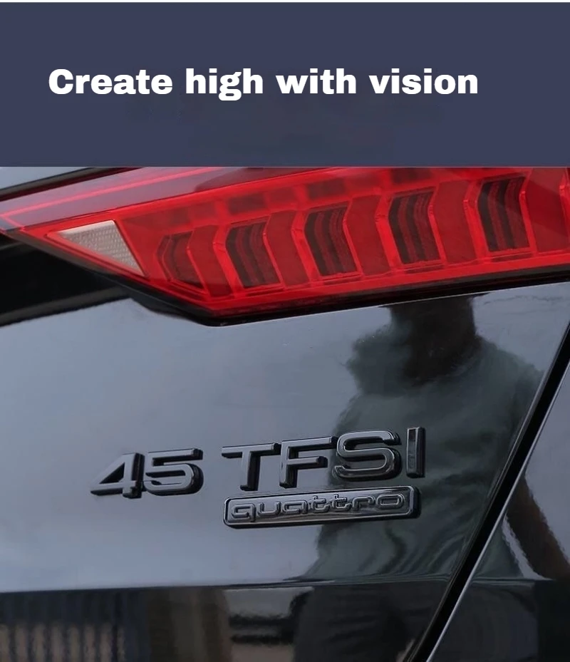 Car Rear Trunk Emblem Sticker For Audi A3 A4 A5 A6 A7 A8 Q3 Q5 Q7 Original Size Quarrto Sline Emblem ABS Black Refit Accessories