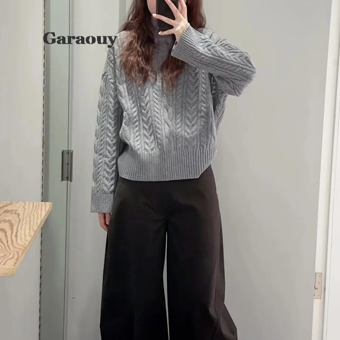 Casual Knitting Suit Women Winter Loose Twist Pullover Sweater Or Pant Fashion Sports Style Fashion