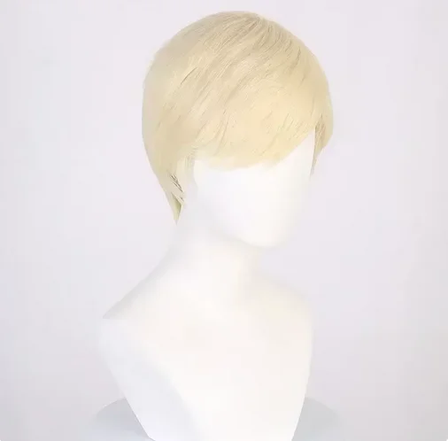 Movie Ken Barbie Cosplay Wig Short Blonde Wigs for Ken Halloween Costume