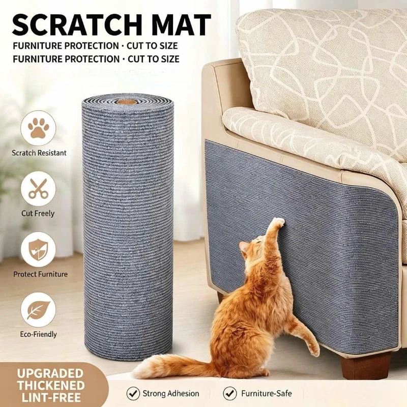 Anti Cat Scratch Mat Trimmable Self-Adhesive Carpet Mat Pad Cat Pet Scratcher Furniture Couch Corner Indoor Sofa Wall Protector