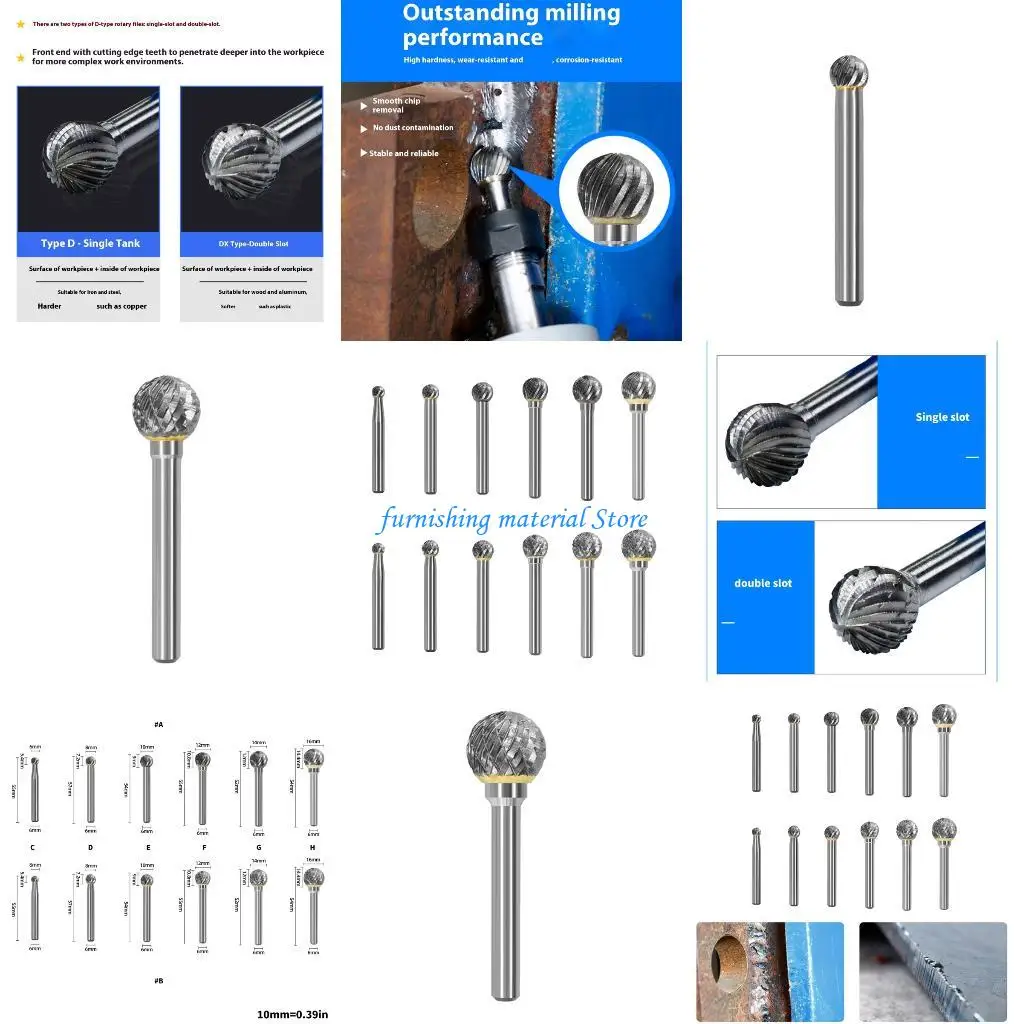 

Y5GD Heavy Duties Hard Metal Rotary Burr Flute Configurations Fast Materials Removal Welding Cleanup Strong Metalworking Tool