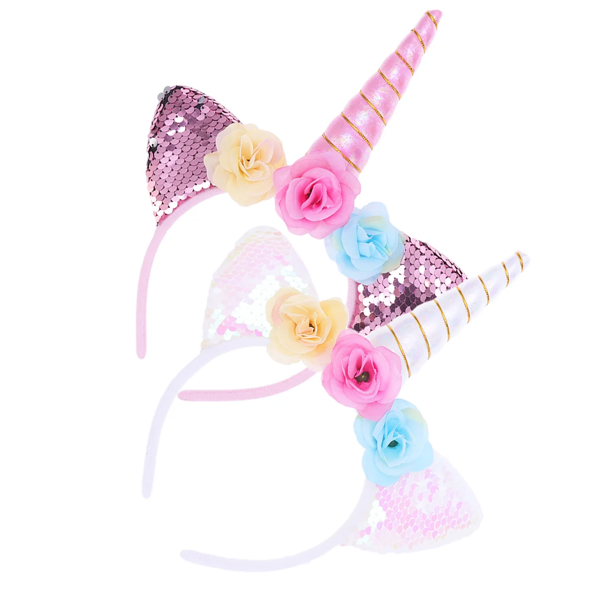 2 Pcs Trumpet Child Kidcore Clothes Scrunchies for Girls Light up Unicorn Flower Headbands Hair