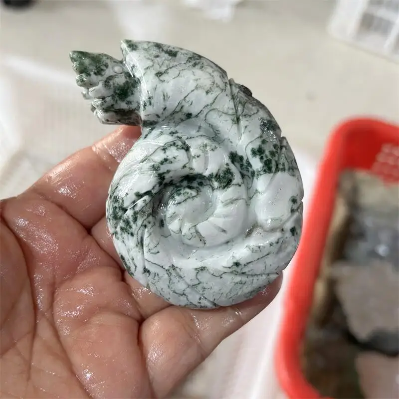 Natural Crystal Quartz Sea Snail Carving Healing Figurine Home Office Decor Jewelry Holiday Gift 1pcs
