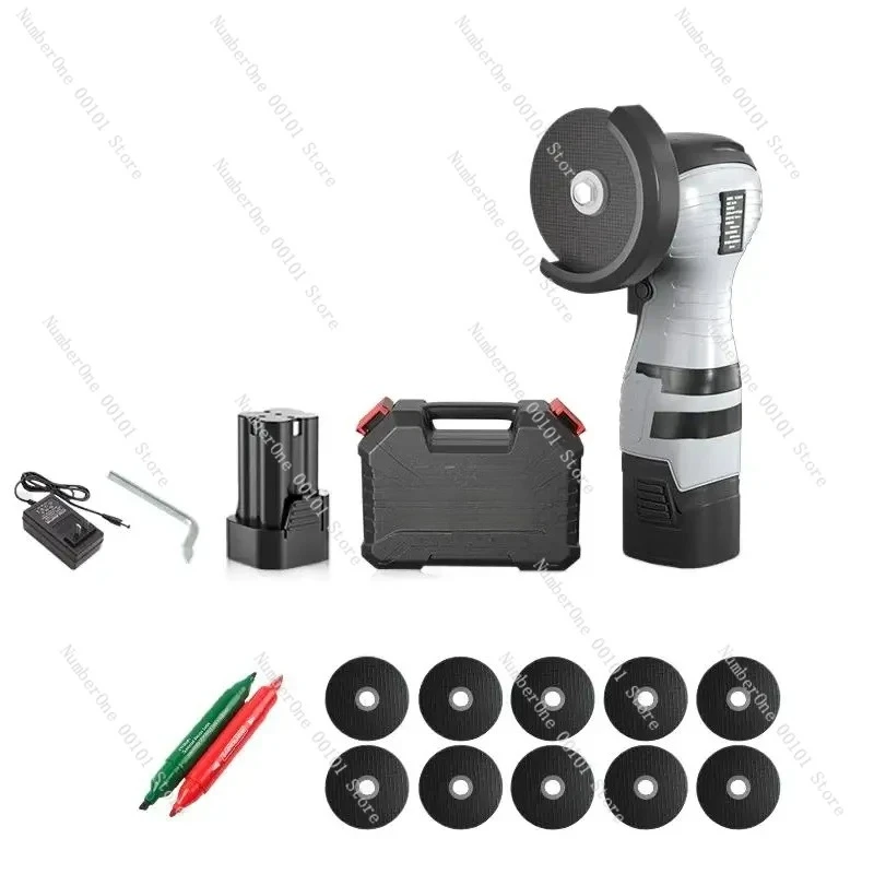 Mini 16.8V Brushless Angle Grinder, Cordless Polishing Grinding Machine with Diamond Cutting Disc, DIY Power Tool