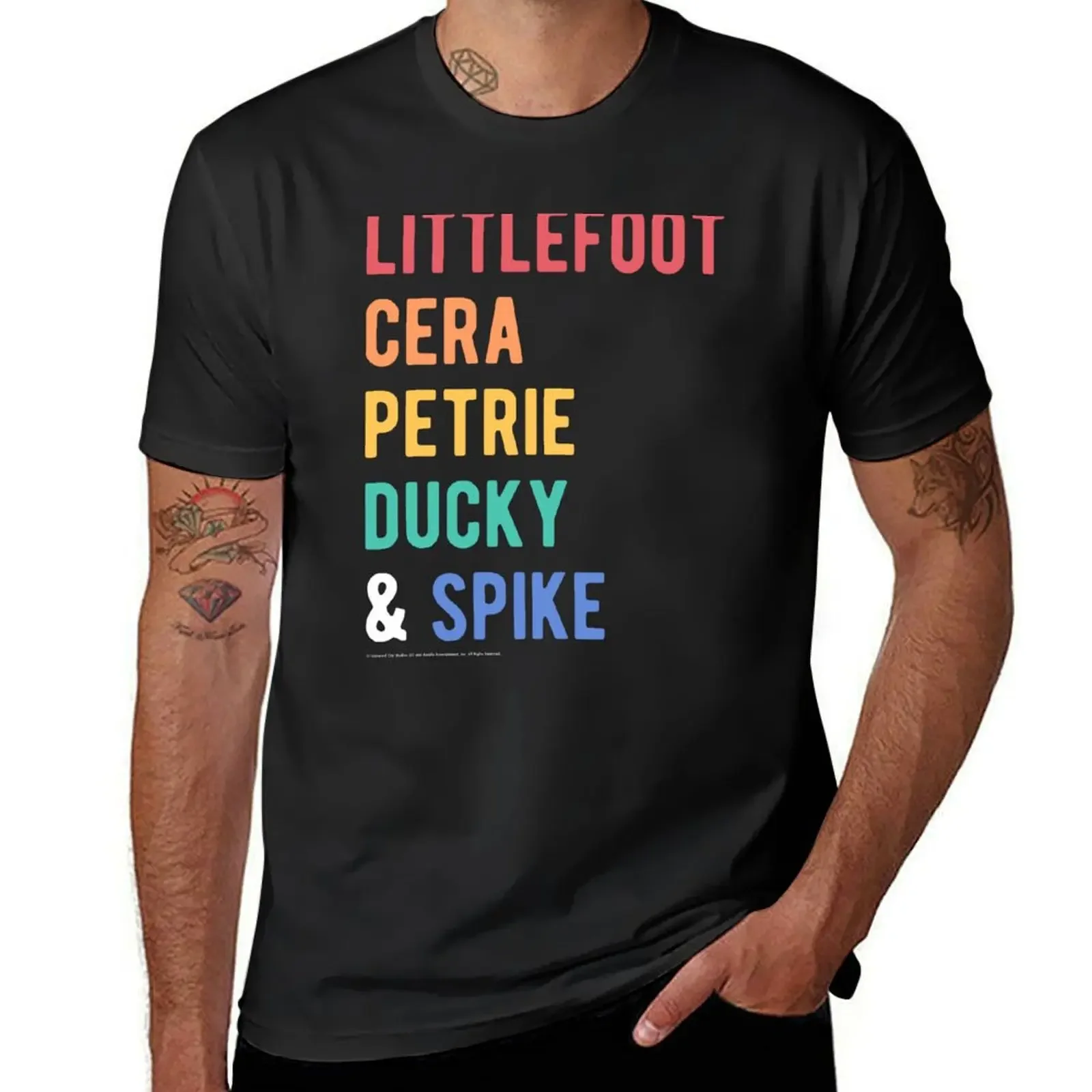 

Land Before Time Littlefoot Cera Petrie Ducky & Spike List T-Shirt quick drying vintage t shirts summer tops men workout shirt