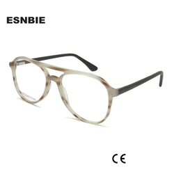 Acetate Clear Lens Glasses Transparent Man Women Optical Myopia Eyeglasses Frame Brand Design Pilot Men Spectacles Eyewear Frame