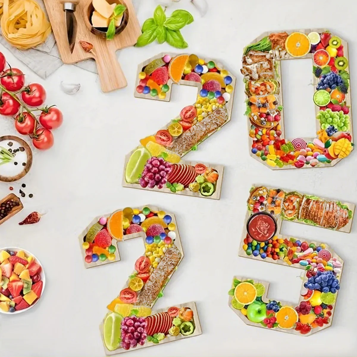 Bandeja de madera con forma Digital, decoración para fiesta de feliz cumpleaños, niños, adultos, Baby Shower, suministros para fiesta de aniversario de boda, bandeja con números