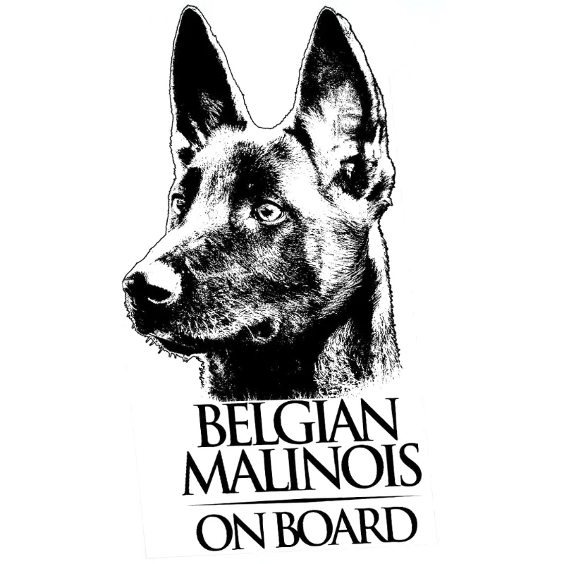 

Belgian Malinois Clear Vinyl Decal Sticker for Window, Mechelaar Shepherd Dog Sign Art Print Decal Accessories