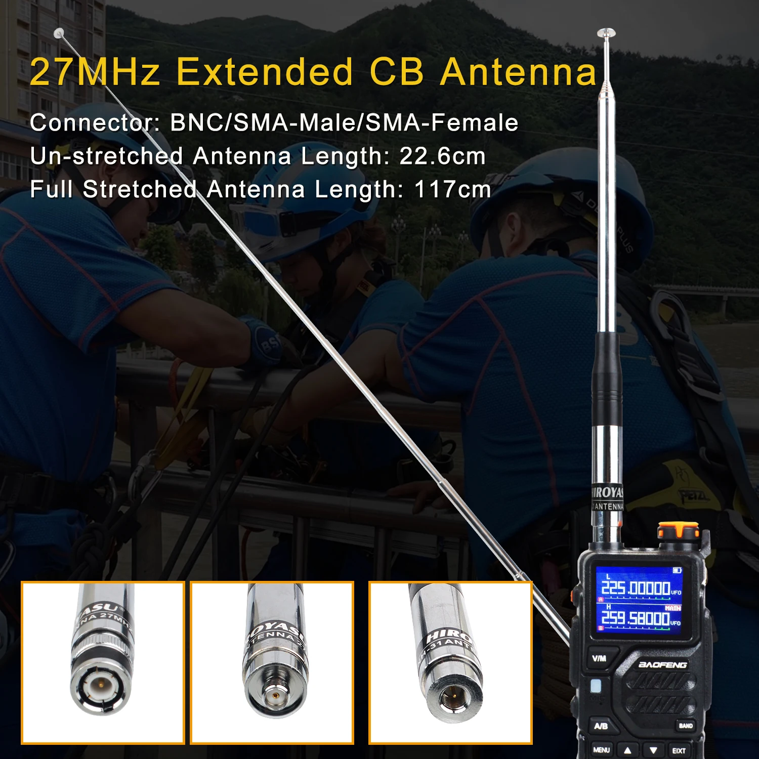 Walkie Talkie 27MHz CB Antenna telescopica Radio portatile retrattile 2.15dB Hiroyasu NH-31 per Radio Quansheng UV-K5 UV-K5(8)