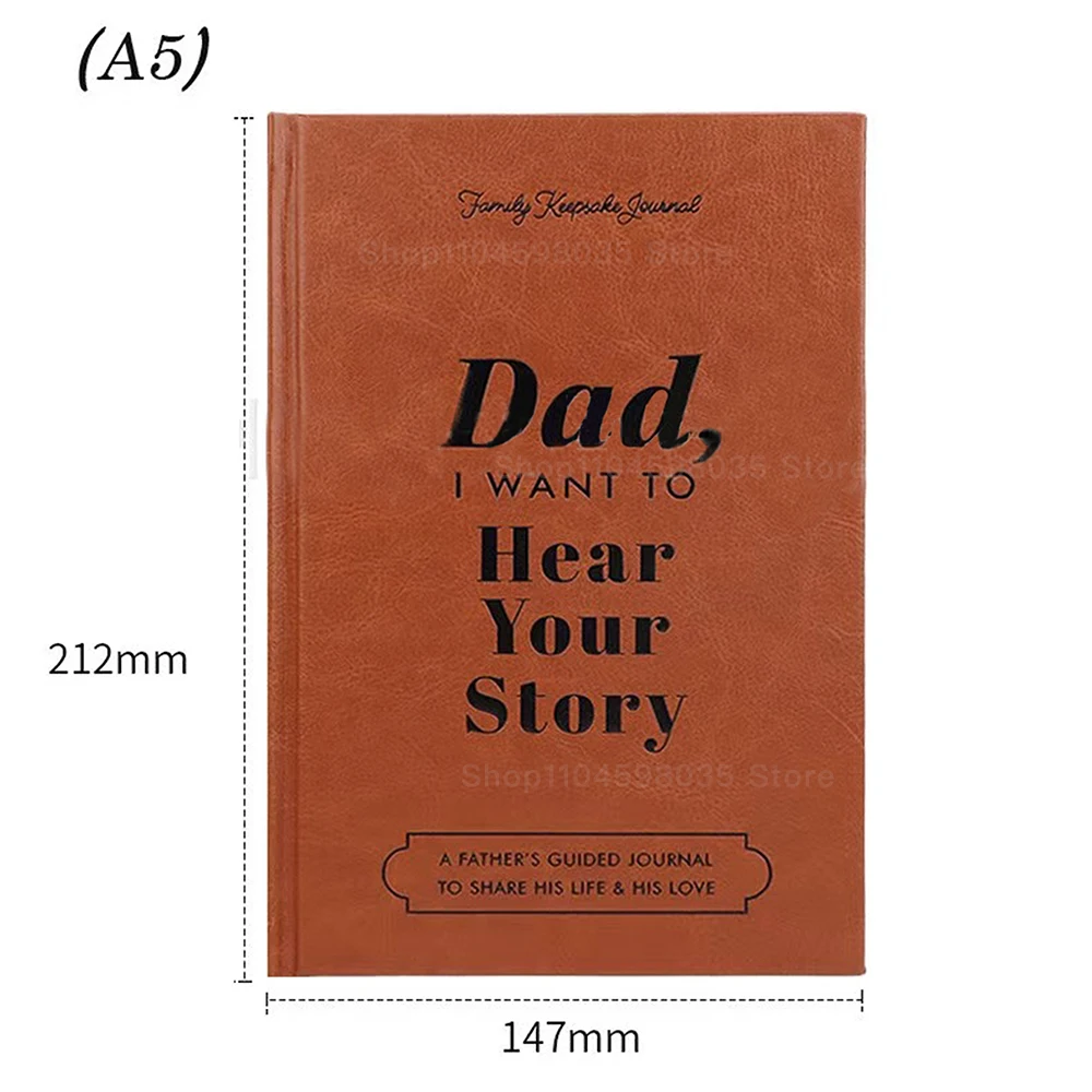 مجلة جلدية مبطنة مقاس A5 للأب، أريد أن أسمع كتاب القصة الخاصة بك، دفتر ملاحظات بغلاف مقوى قابل لإعادة الملء، هدية رائعة لمدرسة هدية الأب