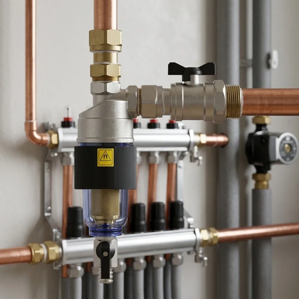 Wall-Hung Boiler Magnetic Filter For Home Heating Maintenance Brass Construction Effective Magnetic Filter For Boilers