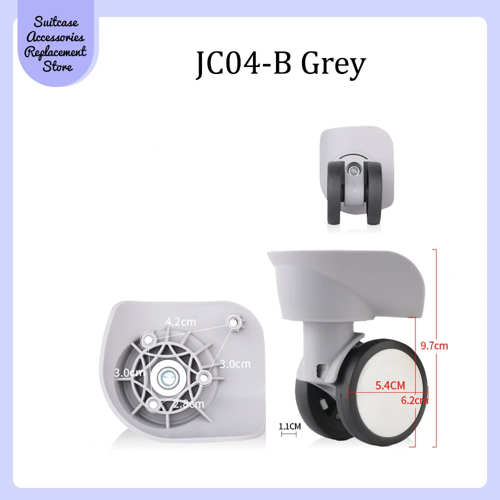 For American Tourister JC04-B Universal Grey Wheel Replacement Suitcase Smooth Silent Shock Absorbing Durable Accessories Wheels