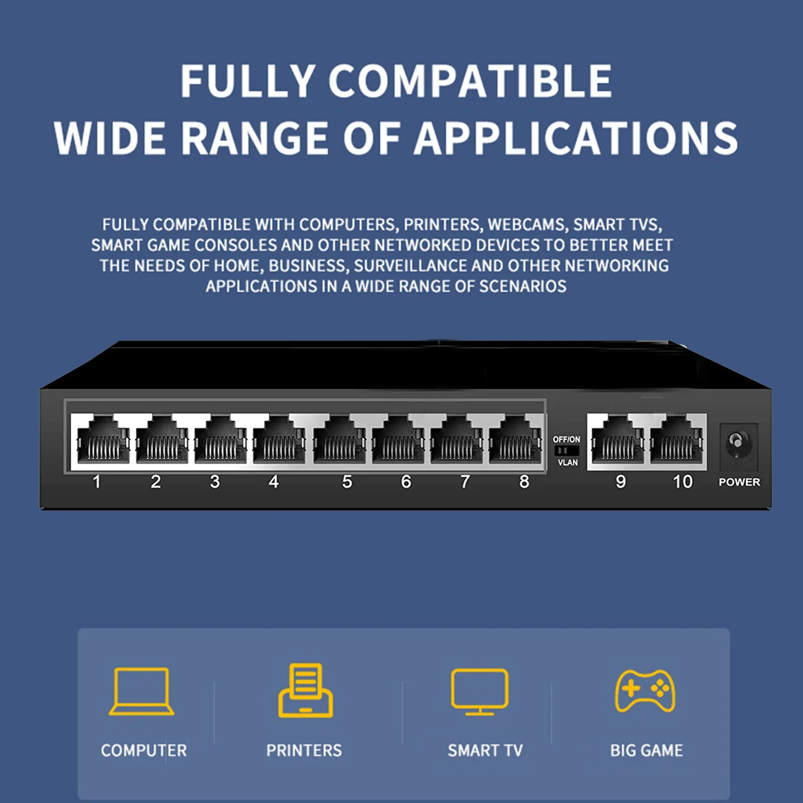 TEROW-conmutador de red inteligente UTP RJ45, 10/100/1000Mbps, Gigabit, Ethernet, divisor de Internet automático, MDI/MDIX