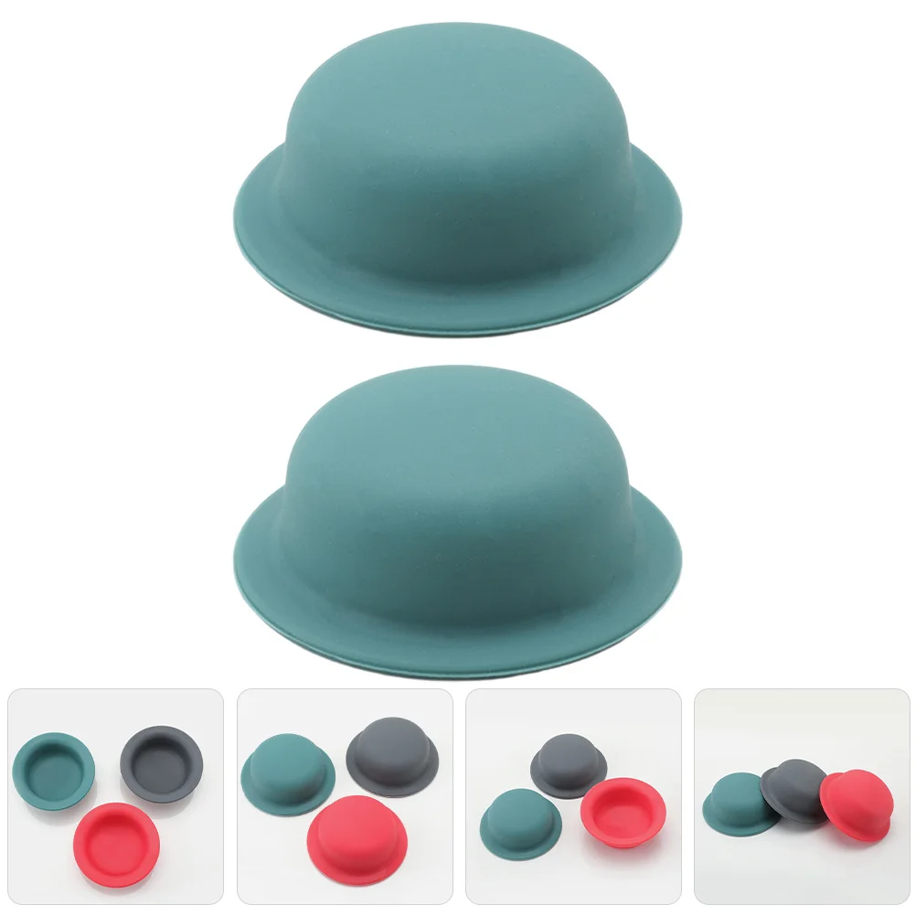 2 قطعة غطاء وعاء سيليكون غطاء مقبض مقاومة للحرارة نونسليب قابلة لإعادة الاستخدام ملحقات المطبخ وعاء الطبخ كم ل مقبض عموم حامي #5