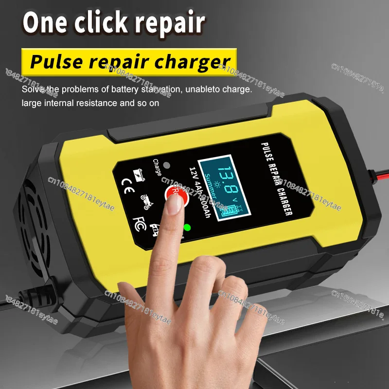 12V6A (2-100AH) Car and Motorcycle Battery Lead-acid Battery Repair Charger