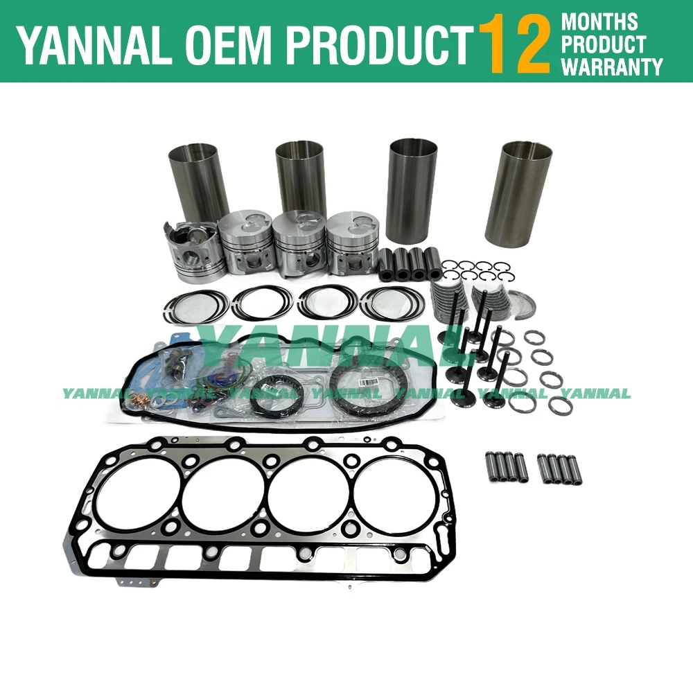 4TNE98 Engine Overhaul Rebuild Kit For Yanmar John Deere 244H 304H Loader L1203