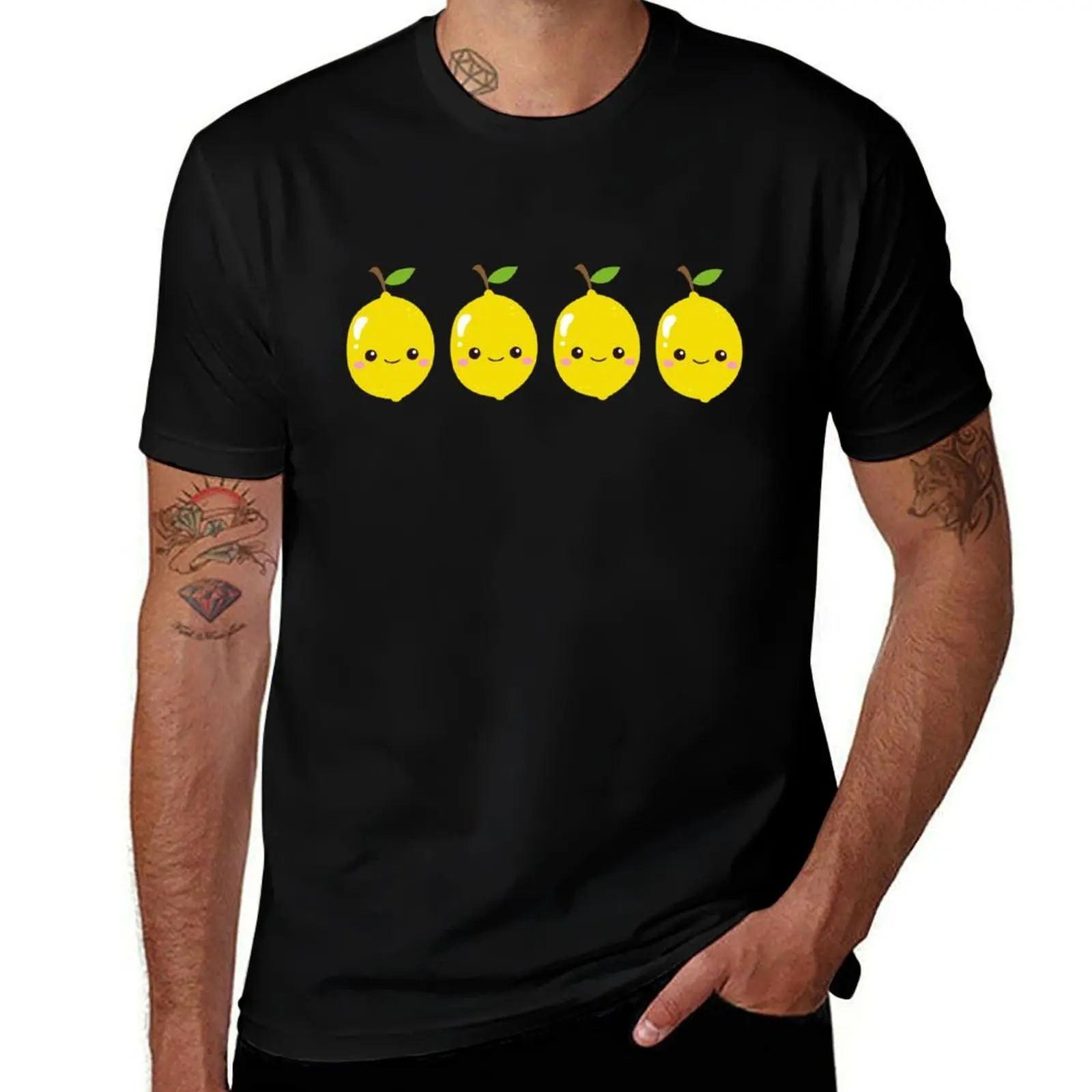 

Smily Lemon T-Shirt summer tops cheap stuff Aesthetic clothing men workout shirt