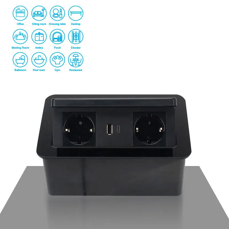 Imagem -02 - Plug Damping Pop up Tomada de Mesa Elétrica Carregador sem Fio Schuko Power Outlets Usb a Mais c Pd20w Alta Qualidade eu