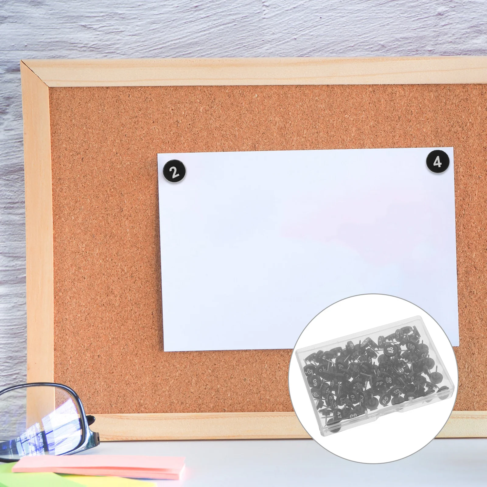 

100Pcs Round Flat Thumbtacks Numbered 1-100 Push Pins for Bulletin Board Classroom Organization Map Marking Tacks Note Display