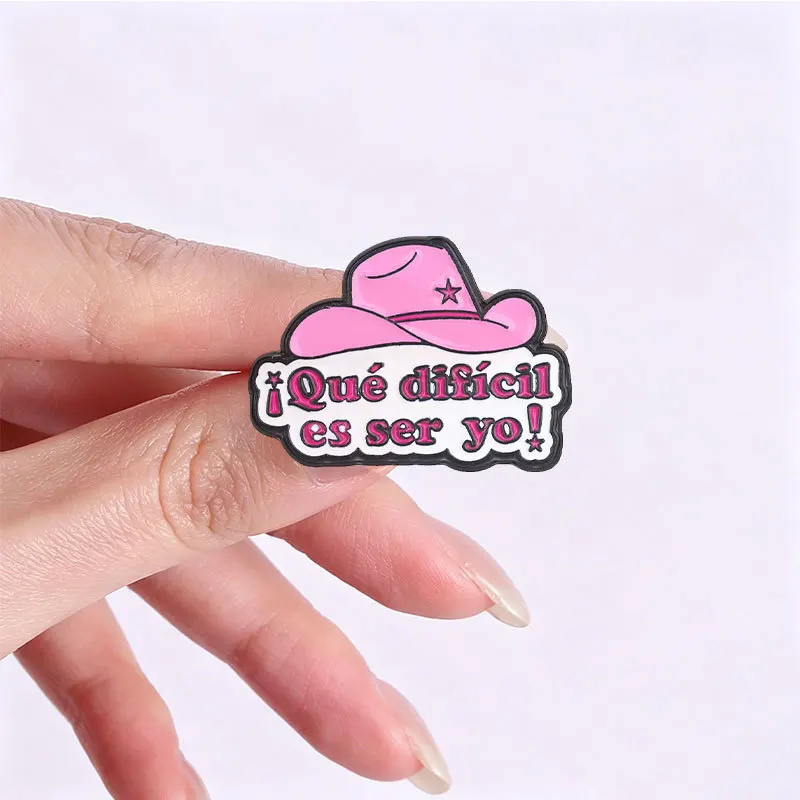 Creative Animal And Spanish Text Badge Pins Brooch Cartoon Girl Love Eye Dog Enamel Lapel Corsage Accessory Bag Collar Hat Ornam