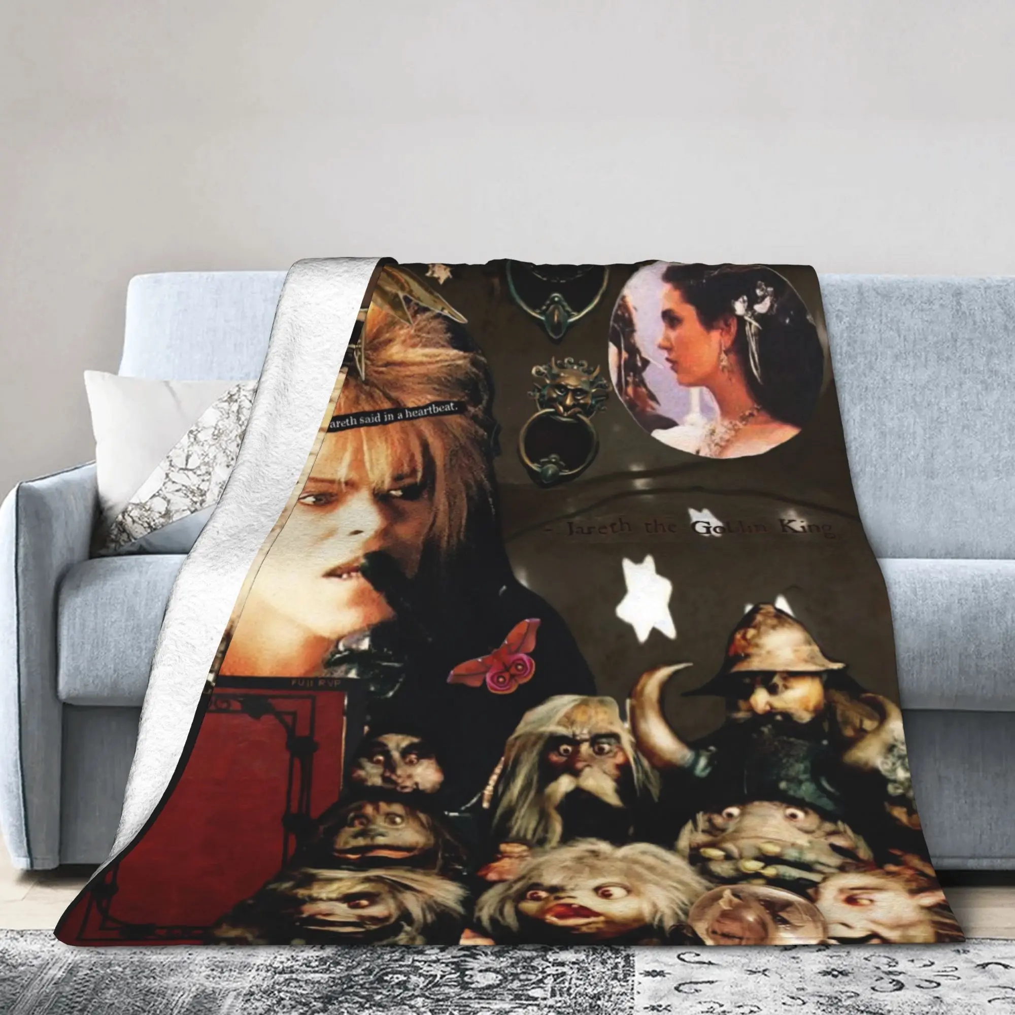 Labyrinths Jareth the-Goblin-King Blankets Flannel Classic Movie Ultra-Soft Throw Blanket for Bedspread Outdoor Portable