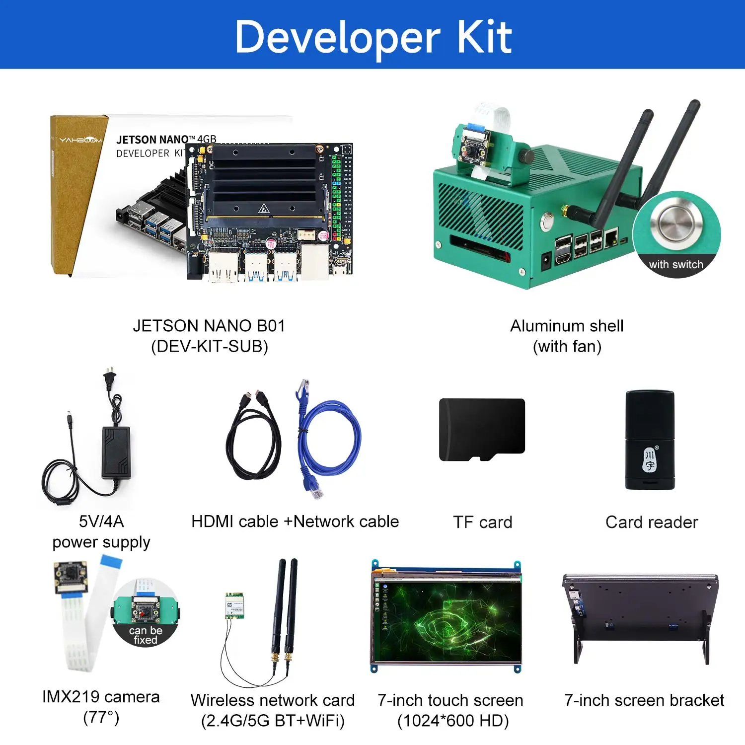 Novo kit de desenvolvedor de modelo grande jetson nano 4gb ai para