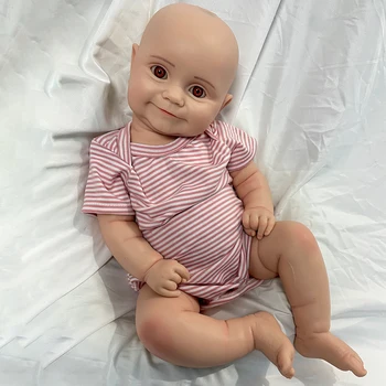 100% Platinum Silicone 20Inch Flexível Reborn Boneca 8.9lb Bebê Menina Sorridente Olhos Abertos À Prova D' Água Brinquedos Recém-Nascidos Coletor