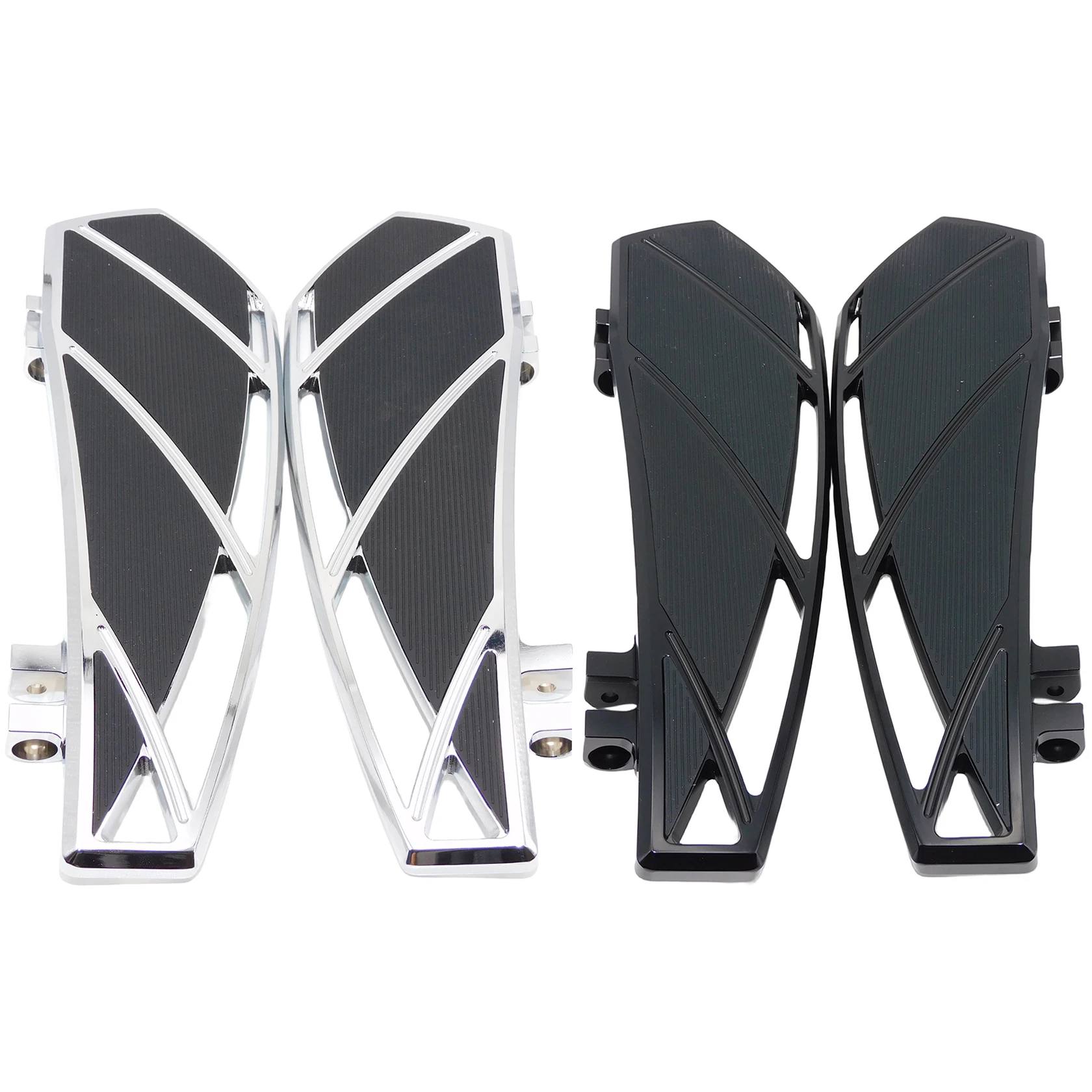 Motorcycle Driver Stretched Front Floorboards CNC Footrest Footpegs For Harley Touring Softail Street Electra Glide Road King FL
