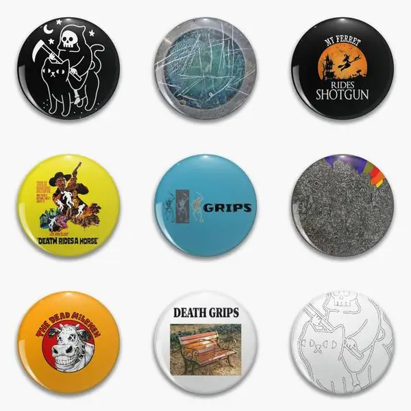 Death Rides Black Cat Grips The Powers That Album Gift Soft Button Pin Customizable Cute Lover Hat Gift Cartoon Badge Lapel Pin